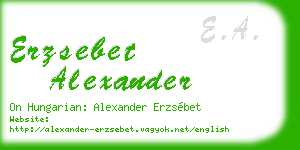 erzsebet alexander business card