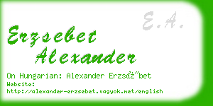 erzsebet alexander business card